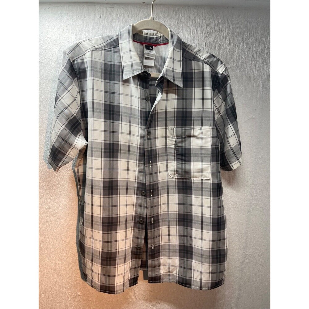 THE NORTH FACE MENS SHORT SLEEVE BUTTON UP COLLARED SHIRT SIZE MEDIUM